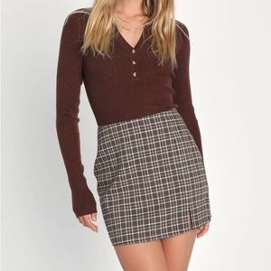 Lulus Plaid Mini Skirt